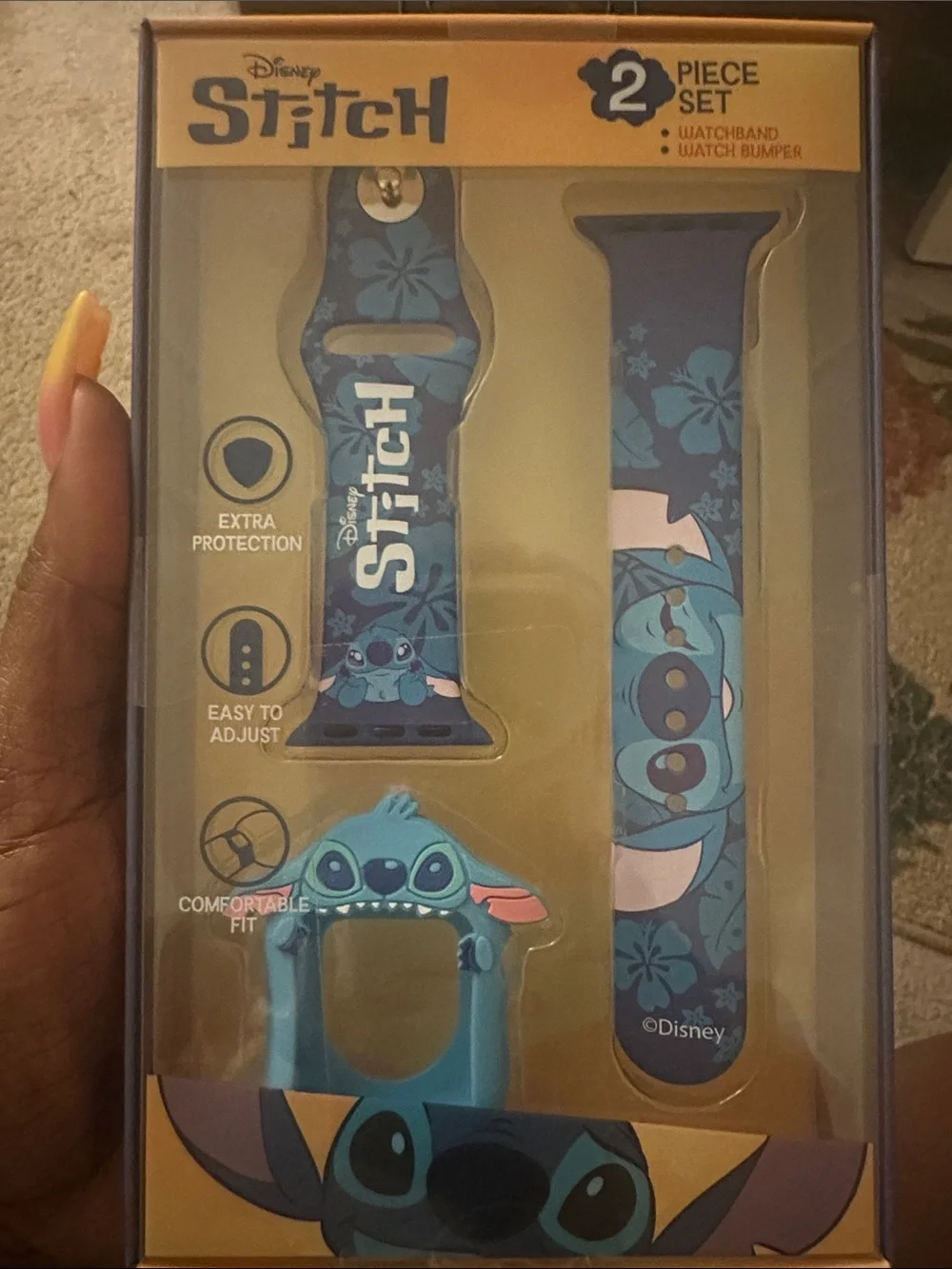 Disney Blue Stitch Apple Watch Band and Bumper Case - 2 Piece Set